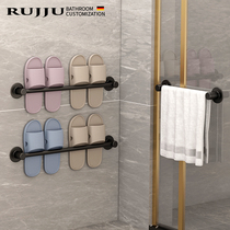 Bathroom slippers rack wall-mounted free of punch toilet wall Toilet Shoes Drain shelf Contained God Shelve Shelve