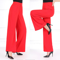 Spring and Autumn modern modern dance pants nv zhang ku straight Latin ballroom dancing practice ballroom dancing high-waisted square dance