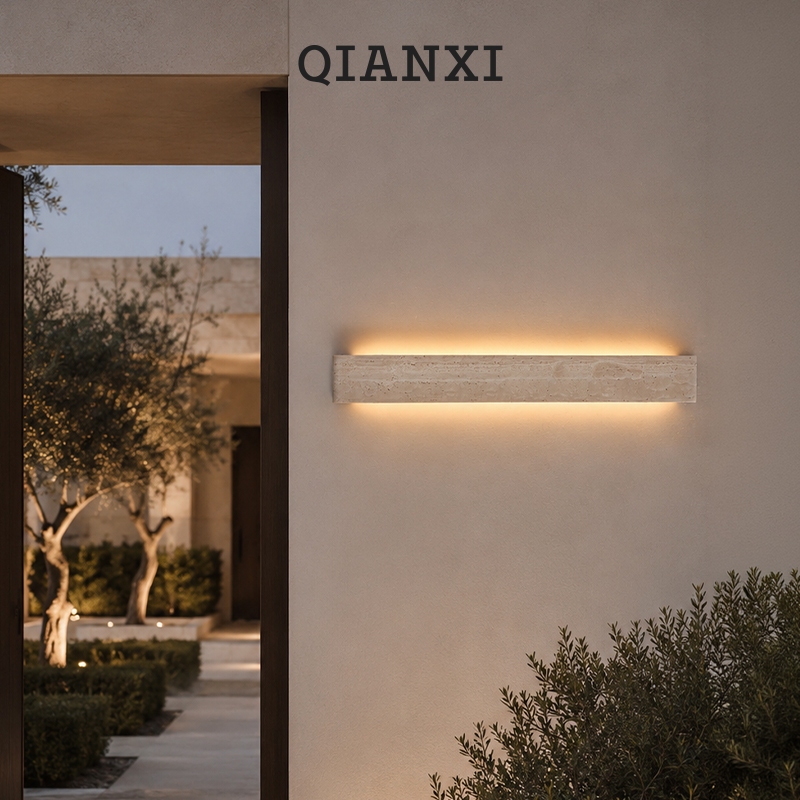 Millennium Outdoor Wall Lamp Yellow Travertine Outdoor Villa Courtyard Terrace Long Strip Wall Lamp Designer Clothing Store Front Light Millennium Outdoor Wall Lamp Yellow Travertine Outdoor Villa Courtyard Terrace Long Strip Wall Lamp Designer Clothing Store Front Light