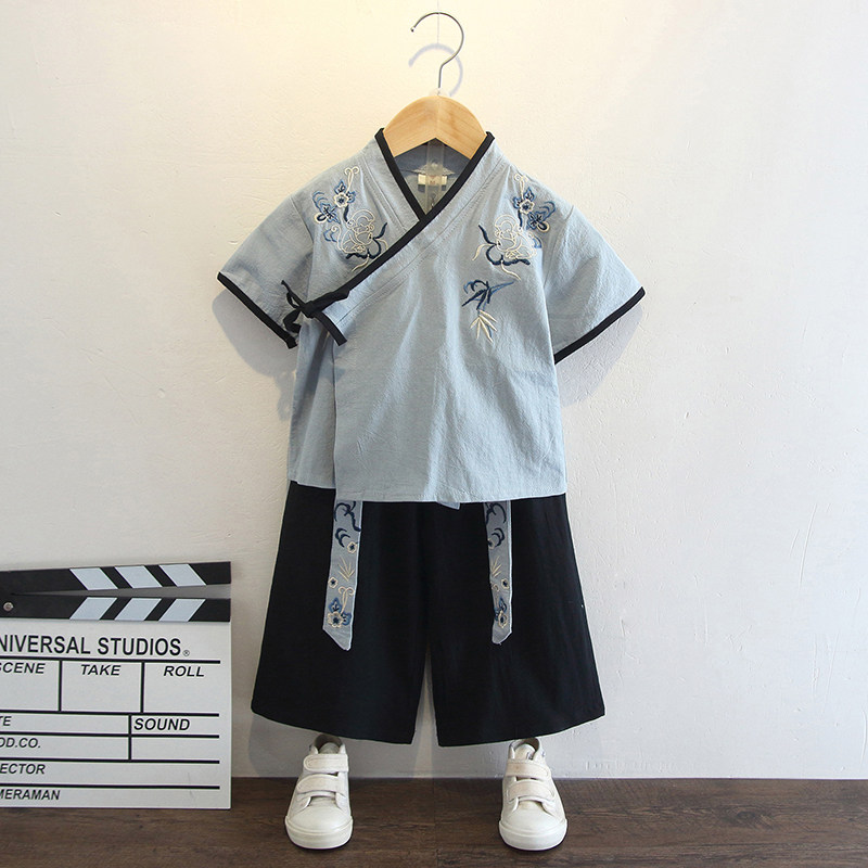 Child Hanfu Boy Summer Red Short Sleeve Don Dress Original National School Clothing End Afternoon Clothes Super Fairy Gust Costume