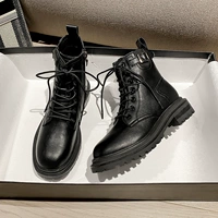 紫潮 Martens, универсальные черные короткие сапоги в английском стиле, в британском стиле, 2021 года