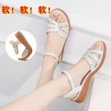 Сандалии, летняя модная обувь для матери, 2024 года, из натуральной кожи, мягкая подошва