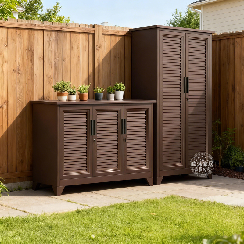 Outdoor Storage Cabinet Waterproof and Rust-Proof Multi-Functional Tool Storage Cabinet Aluminum Alloy Courtyard Storage Cabinet Mop Storage Cabinet Outdoor Storage Cabinet Waterproof and Rust-Proof Multi-Functional Tool Storage Cabinet Aluminum Alloy Courtyard Storage Cabinet Mop Storage Cabinet