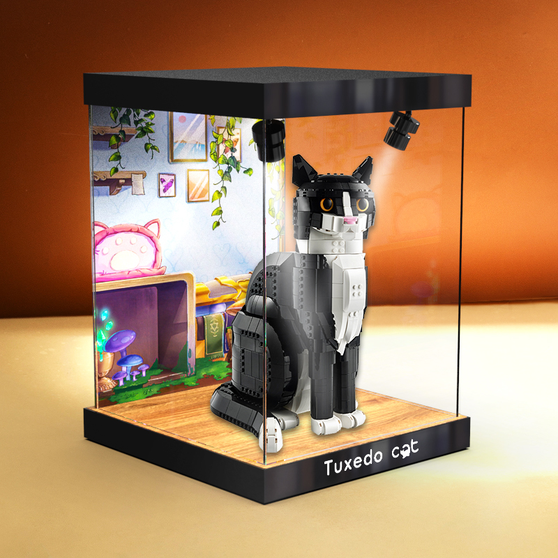 Alloy Frame Dust Cover Suitable for Lego Ideas Series 21349 Tuxedo Cat Model Acrylic Display Box Alloy Frame Dust Cover Suitable for Lego Ideas Series 21349 Tuxedo Cat Model Acrylic Display Box