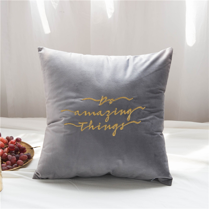 Dutch velvet pillow living room sofa cushion bedroom bedside back cushion Nordic solid color pillow case custom-made core-free