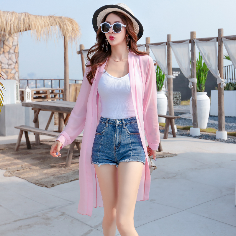 Bãi biển kem chống nắng cardigan khí siêu cổ tích thần tiên trong một mới lớn kích thước voan áo khoác dài mỏng lỏng lẻo