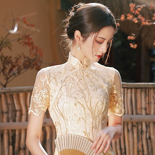 Кружевное ципао, коллекция 2022