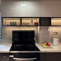 Customized extremely narrow wine cabinet glass door with flip-up door cabinet tempered glass door bookcase custom-made dining side cabinet door