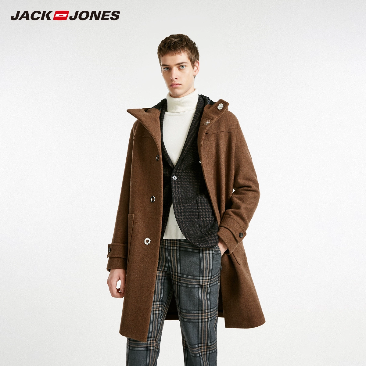 JackJonesJack Jones Giải phóng mặt bằng mùa xuân Làm dày cổ áo đứng Cổ áo len dài Nam 218427507 - Áo len