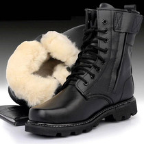 Combat boots mens winter fleece high-top Martin boots waterproof leather boots tooling boots mens winter tactical boots security