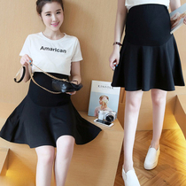 Pregnant women skirt summer long tide mom pleated skirt 2020 New loose size A- line dress spring and summer belly skirt