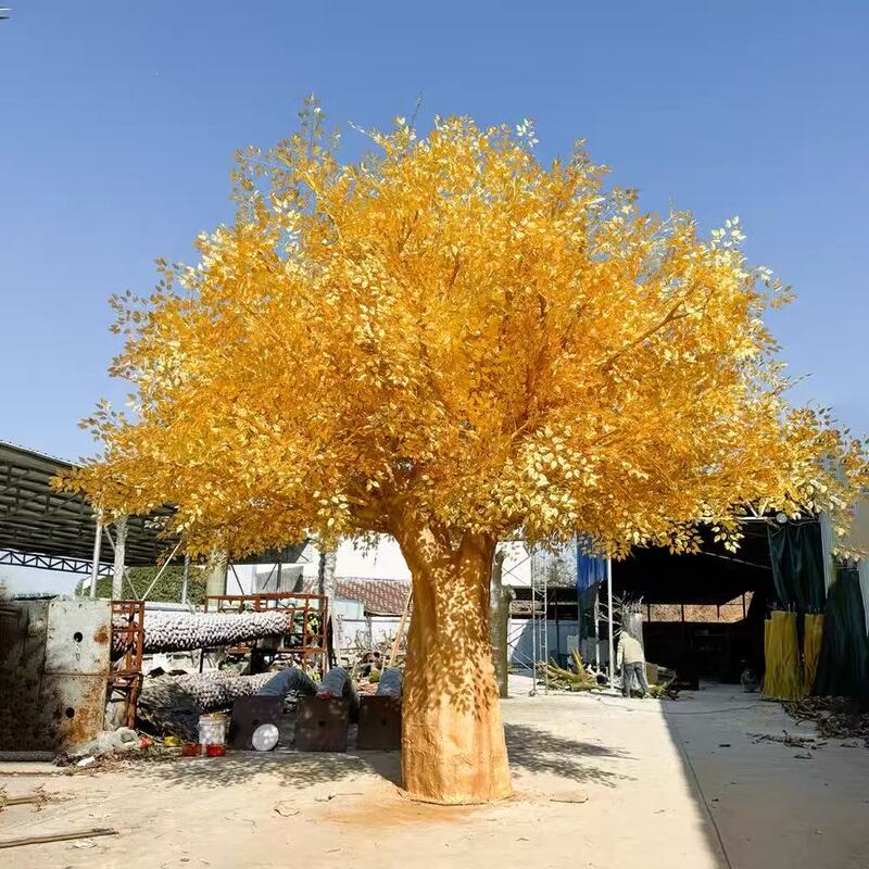 Artificial Golden Banyan Tree, Large Golden Tree, Wish Tree, Money Tree, Fortune Tree, Fake Tree Decoration for Exhibitions and Events