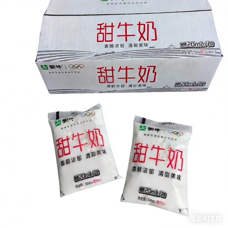 Mengniu Sweet Milk Prepared Milk Nutritious Breakfast Milk 180g*12 Bags Mengniu Sweet Milk Prepared Milk Nutritious Breakfast Milk 180g*12 Bags