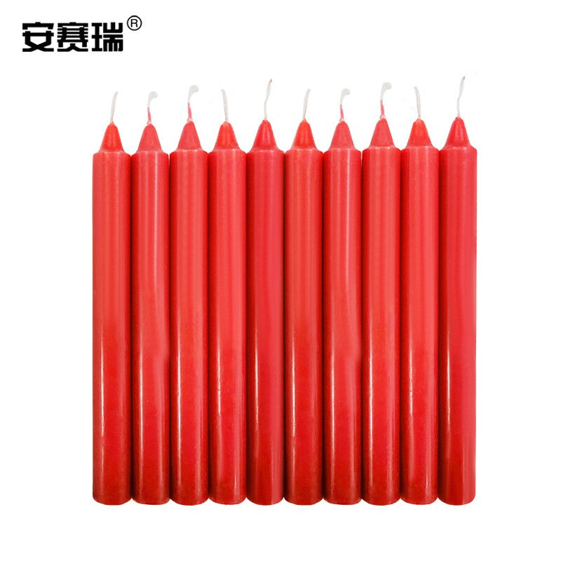 Ansely Candle Large Long Bar Power Blocking Lighting 1 8x18cm Red (10 Roots) 310093