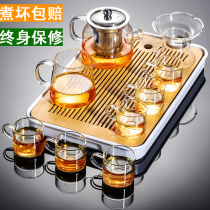 Tea tray tea set one modern simple office flower teapot home living room set glass bubble teapot