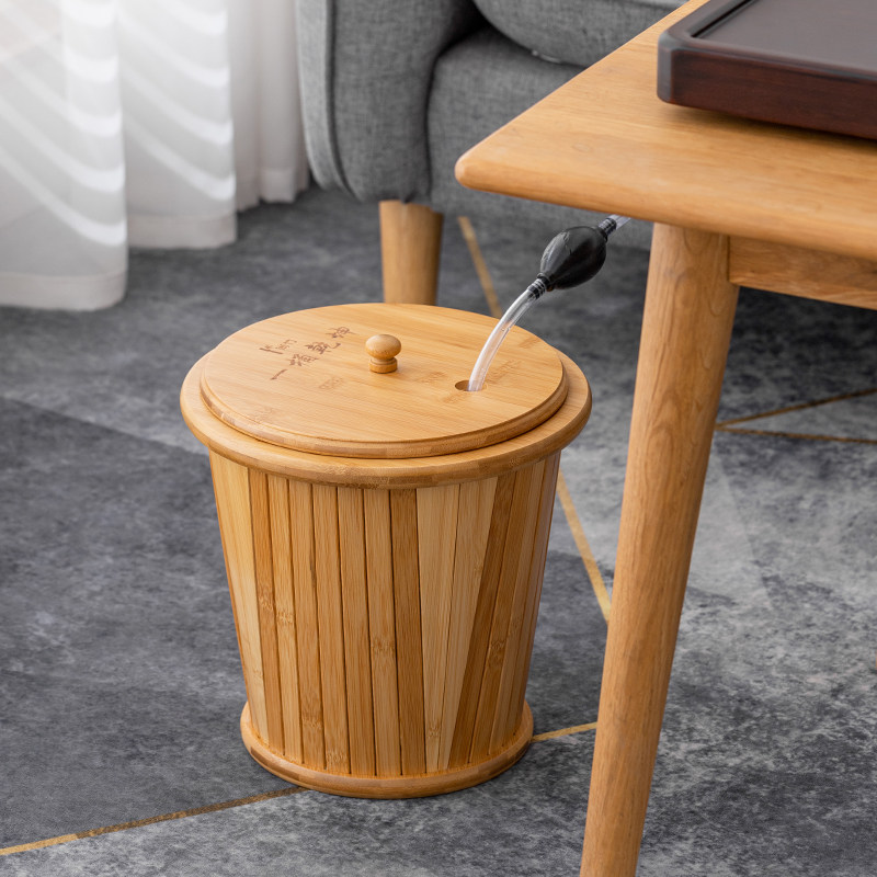 Solid wood tea bucket for pear tea bucket tea trash filter drainage bucket kung fu tea ceremony accessories household wastewater bucket