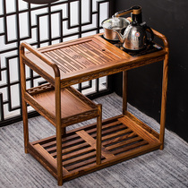 Mobile tea car home Chinese luxury tea cabinet modern simple solid wood tea table Kettle One Office