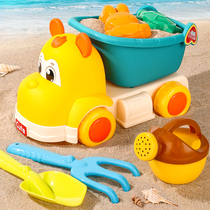 Childrens beach toy car child baby beach sand digging tool shovel bucket hourglass play sand set sand pool