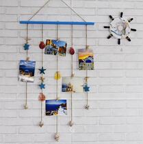 Living room photo wall photo frame creative decoration hemp rope mesh dining room hanging wall free punching wall