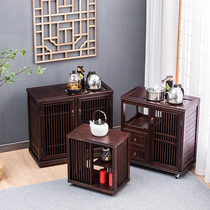 Tea cabinet mobile tea cabinet storage rack tea table home new Chinese solid wood Tea side cabinet kettle