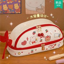 Japanese pencil bag large capacity junior high school girl ins Korean girl heart elementary school students cute net red stationery pencil case