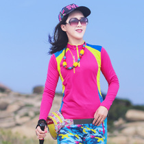 Outdoor speed dry clothes women stand long sleeves women blouses Hygroscopic Perspiration Big Code Sports T-shirt Hiking Mountaineering Fast Drying Clothes