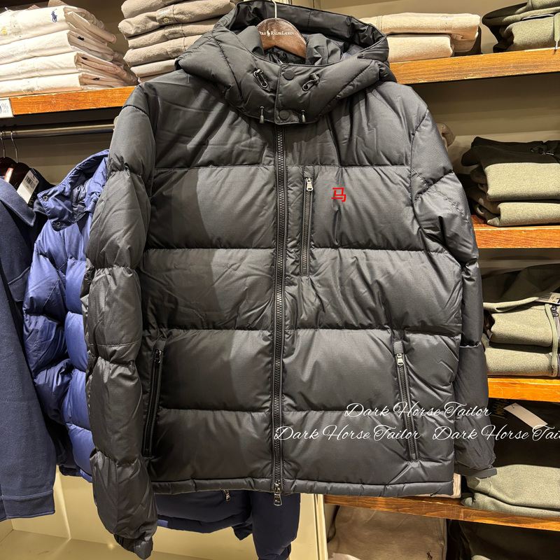 Comparable at Will! Little Horse Embroidery Thickened Everyday down Jacket, Business Detachable Hood Jacket, Windproof and Waterproof