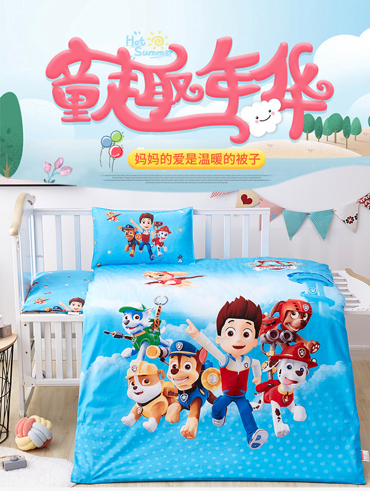 Mẫu giáo chăn bông ba mảnh cho trẻ em chăn bông ngủ trên giường với sáu bộ lõi - Bộ đồ giường trẻ em 	drap giường cho bé	