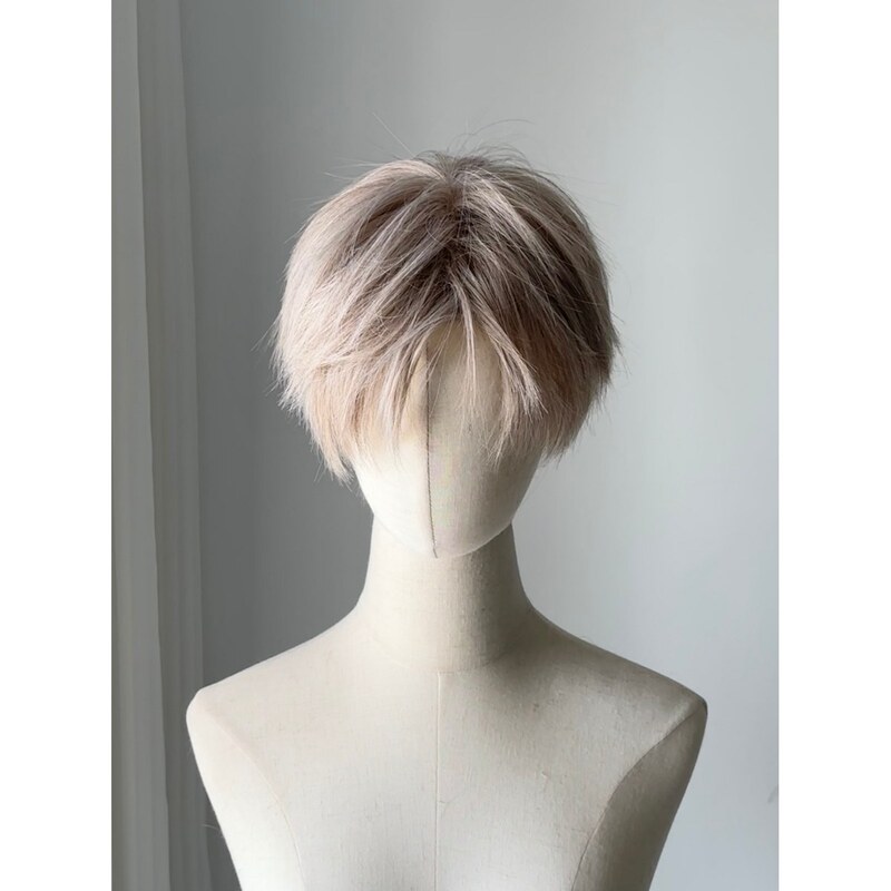 Xiaochi's Unisex Korean-Style Short Hair Wig for Men, Large Micro-Fringe, Natural Matte Cosplay Wig, Full Head Cover