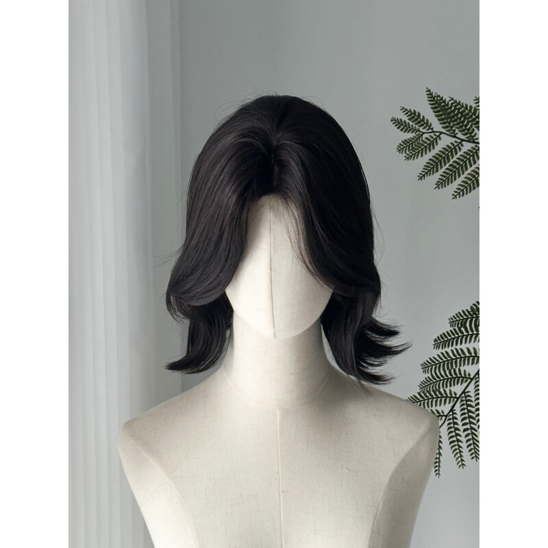 Xiaochi's Short Curly Hair Everyday Playful Full-Head Wig for Women with Realistic Scalp