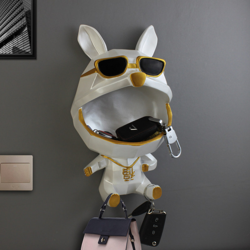 Creative mask keys to cover the switch to cover the cloak and fill hole into the doorway door wall-mounted hook decoration