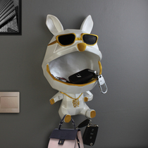 Creative mask keys to cover the switch to cover the cloak and fill hole into the doorway door wall-mounted hook decoration