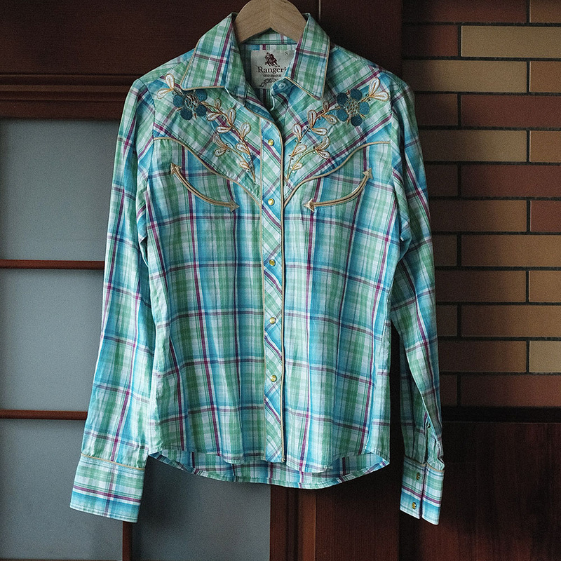 Ranger's Mexican Embroidered Western American Retro Long-Sleeved Shirt Vintage