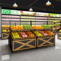 Condiment supermarket Vegetable Shelves of Convenience Stores Wood Selling Vegetables Shelves shelves Water Fruit Shop Vegetable Racks Mall Raw Vegetables