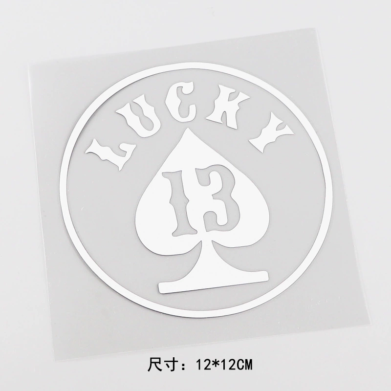 Nhãn dán ô tô cá tính sáng tạo YJZT Nhãn dán hình cơ thể may mắn LUCKY 13 HY3108 decal dán xe ô to 