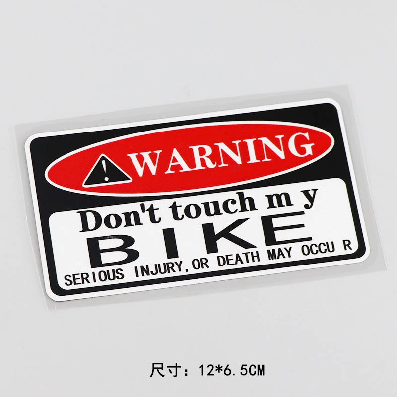 Nhãn dán cảnh báo ô tô YJZT Don't Touch My Bike CS6027 dán decal ô tô 