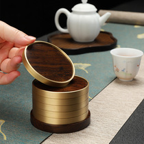 Solid Wood insulation mat coaster copper Wood tea coaster Copper Black sandalwood creative teacup kung fu tea pad saucer