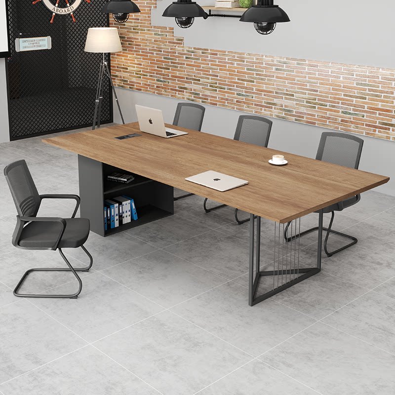Conference table simple modern industrial style long table meeting table office desk negotiation table and chair combination long table