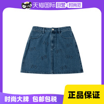 (travailleur autonome) MLB denim short robe NY old fleur de hanche jupe décontractée Une robe de demi-corps robe de corps 3FDSM0343