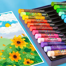 Масляная пастель 法国马培德重彩油画棒36色软性油画棒24色儿童绘画美术专用画笔工具初学者学生用超软可叠色重彩油画棒白色