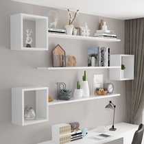 Wall storage rack Wall Wall storage locker bedroom creative grid living room household bookshelf background wall decoration frame