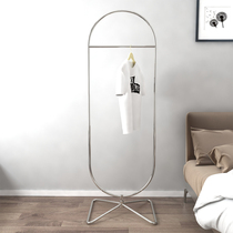 Clothing store display stand stainless steel floor-standing silver rotating womens clothing store shelf display hanging clothes rack