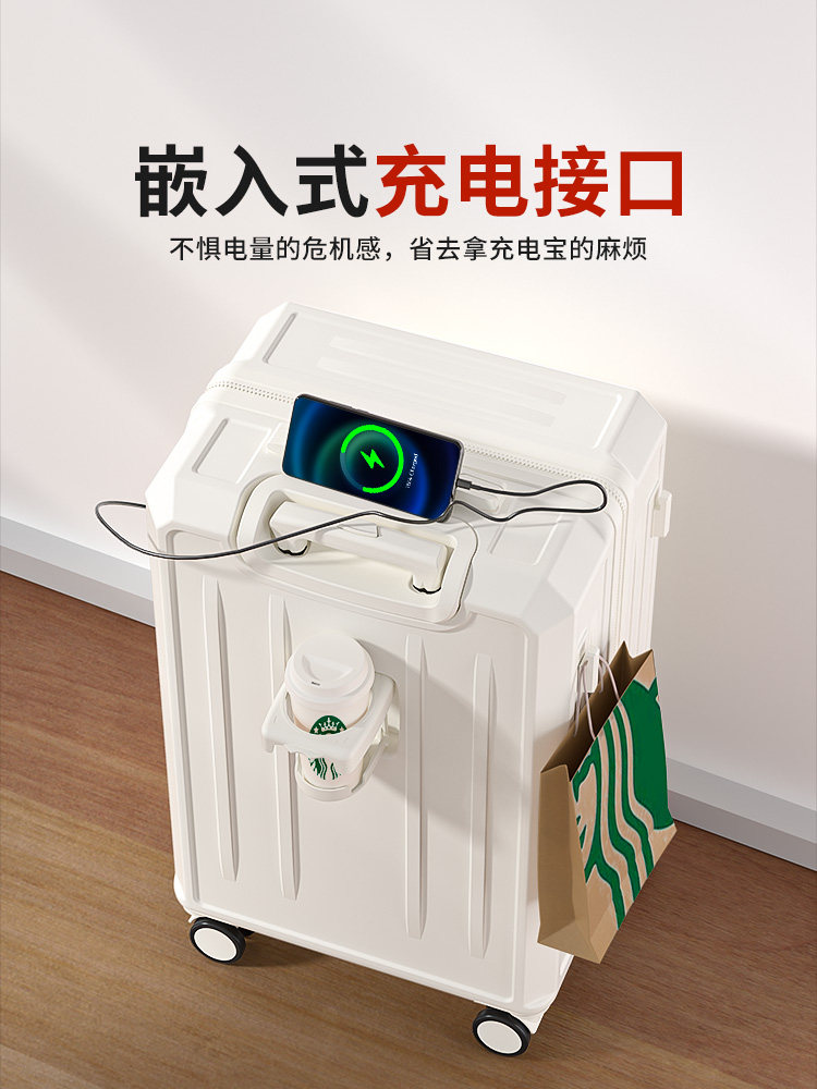 2025 New Model Suitcase for Women 20inch Small Carry-On Trolley Travel Combination Lock Leather Suitcase Set Large Capacity Universal Wheels