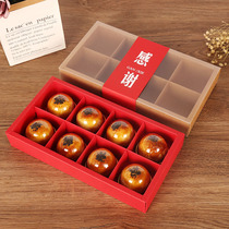 8-grain 80g egg yolk crisp gift box Kraft paper moon cake drawer box snowflake crisp packaging transparent snow Mei Niang box