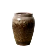 Плохой цветочный горшок, грубая керамика жареная фиолетовая песчаная керамика зеленый луко