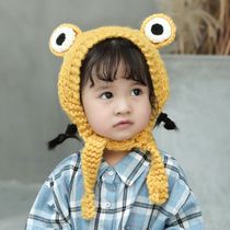  Baby hat autumn and winter hairband hat Korean hand-woven mens and womens childrens cartoon baotou warm ear protection wool hat