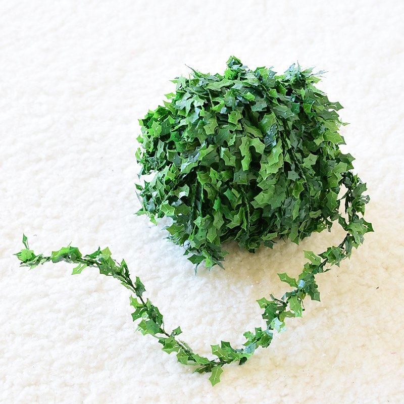 7 5 m IRON WIRE PLASTIC GREEN PLANT VINES GRASS STRIPS EMULATION GREEN LEAFY GRASS VINE PULL BAR CHRISTMAS DECORATIONS