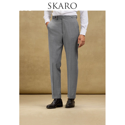 Шерстяной костюм, мужские штаны, пиджак классического кроя, высокая талия