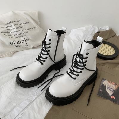 taobao agent Tide, Martens, white high low boots platform English style, British style, suitable for teen