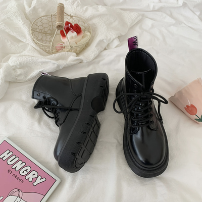 taobao agent Martens, black summer low boots English style platform, train model, 2022 collection, new collection, British style
